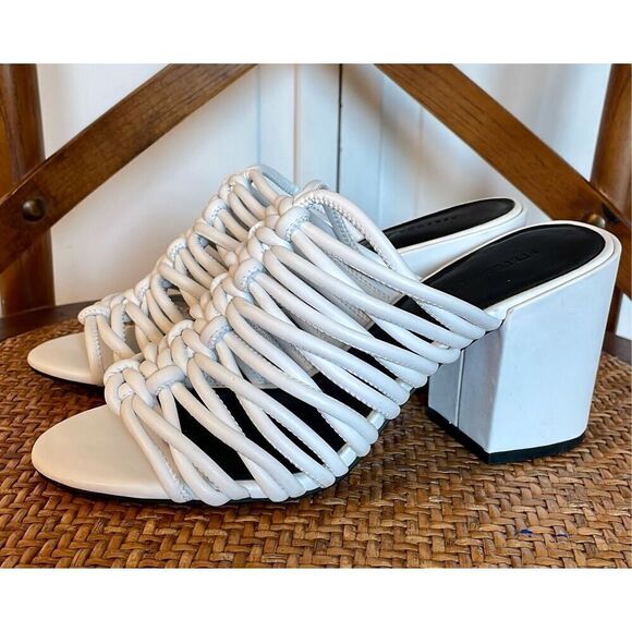 Rebecca Minkoff white knotted strap block heel sandals 6 - Picture 12 of 12
